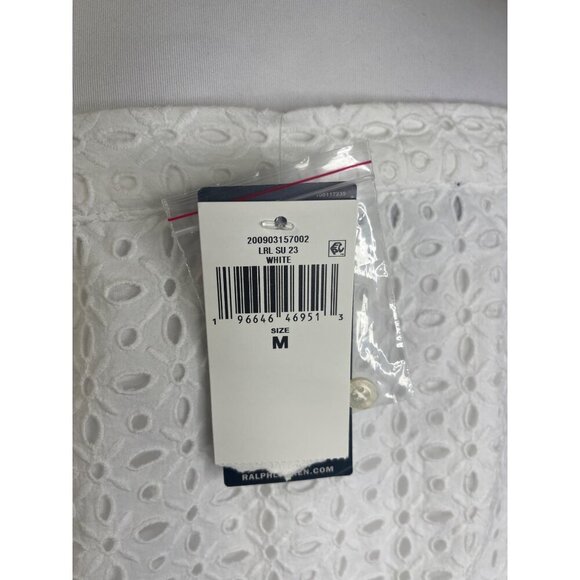 Lauren New with Tags Eyelet White Off Shoulder Blouse Ladies Size MED - Picture 8 of 11